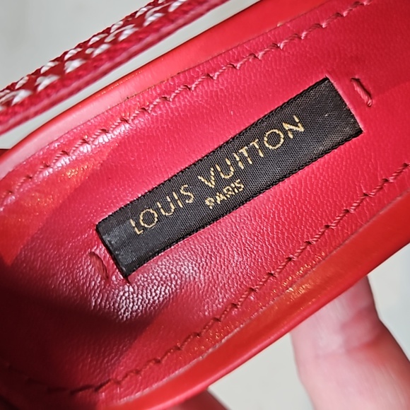 Louis Vuitton Red Patent Leather Logo Heels [size 37] - Picture 6 of 9